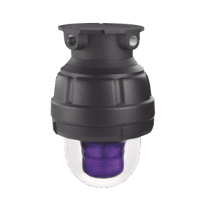 Luz estroboscopica a prueba de explosiones UL y cUL para Clase I, División 1, Grupo C y D; Clase I, División 2, Grupos A y B; Clase II, División 1, Grupos E, F y G; Clase III , 24 Vcd, color Magenta, montaje no incluido