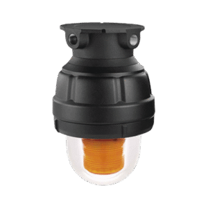 Luz estroboscópica a prueba de explosiones ideal para ambientes peligrosos, 120Vca, ámbar, montaje no incluido