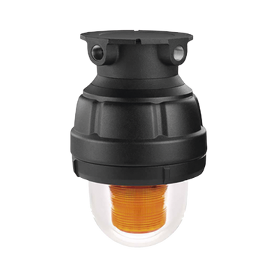 Luz estroboscópica a prueba de explosiones ideal para ambientes peligrosos, 120Vca, ámbar, montaje no incluido