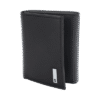 Cartera Athens Negra de Piel con Compartimento de Micromalla para ID. Doblable en 3 Partes con Divisor de Billetes. Pocket Wallet