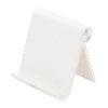 Soporte de Escritorio para Telefono Celular / Ajustable de 0° a 100° / Goma Antiarañazos / Antideslizante / Amplia Compatibilidad con dispositivos de 4'' a 7.9'' / Plegable / ABS / Color Blanco