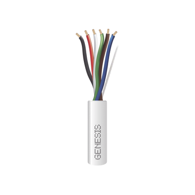 Bobina de 305 Metros / Cable de Cobre / 6 x 18 AWG / Plenum / Para Interior / Color Blanco / Para Aplicaciones de Alarmas de Intrusión/Control de Acceso/ Automatización / Interfonos y Tv Porteros