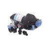 Bomba controlada por presión Par Max a 12 Vcd, caudal de 2 GPM, presión máxima 35 psi, para manguera de entrada con orificio de 38 mm (1½”), manguera de descarga con orificio de 25 mm (1”)