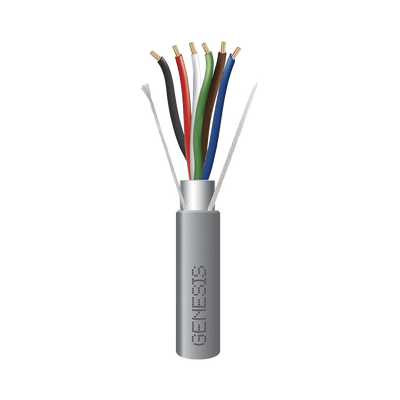 Bobina de 305 Metros de Cable 6 x 22 AWG / Blindado / Plenum de Color Gris / Aplicaciones de Audio, Seguridad y Control Bobina de 305 Metros de Cable 6 x 22 AWG / Blindado / Plenum de Color Gris / Aplicaciones de Audio, Seguridad y Control