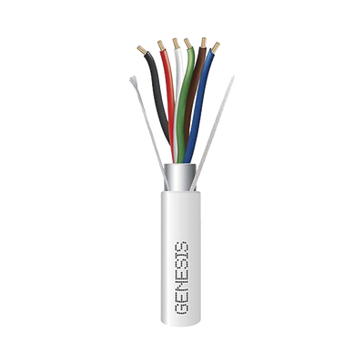 Bobina de 305 Metros / Cable de Cobre / 6 x 18 AWG / Plenum / Color Blanco / Blindado / Para Aplicaciones de Alarmas de Intrusión / Control de Acceso / Automatización / Interfonos y Tv Porteros