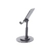 Soporte para Teléfono Celular Giratorio | 360° de Rotación | Angulo Ajustable | Altura Ajustable 17-20cm | Antideslizante | Ejes Giratorios de Alta Precisión| Plegable | Aluminio | Color Gris