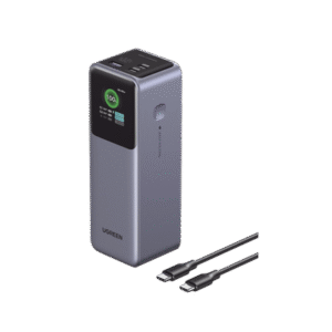 Power Bank de 25000mAh | 3 Salidas 200W Max. | USB-A + 2 USB-C | PD 3.0, QC3.0 | FCP | SCP | Pantalla Inteligente | Carcasa Ignifuga | Color Gris | Incluye Cable USB de 50cm | Carga tu Laptop de Manera Segura.
