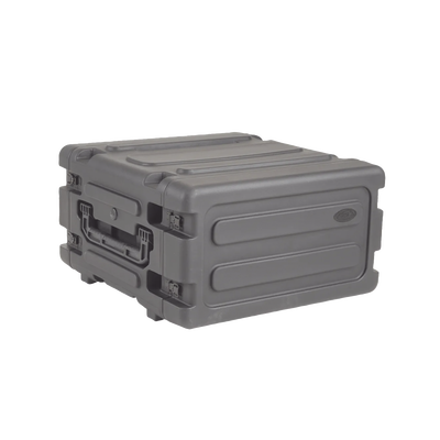 Gabinete Plástico Móvil con Amortiguador con Rack de 19", 4 Unidades.