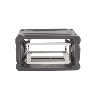 Gabinete Plástico Móvil con Amortiguador con Rack de 19", 4 Unidades.