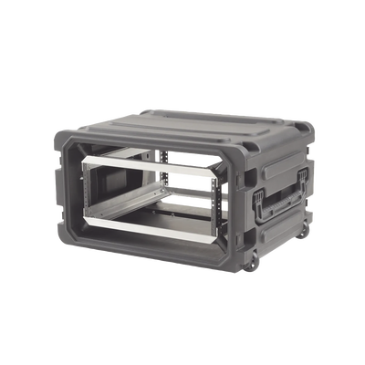 Gabinete Plástico Móvil con Amortiguador con Rack de 19", 4 Unidades.