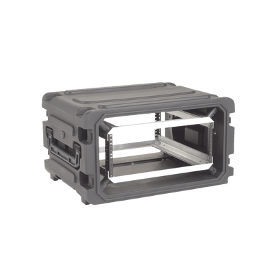 Gabinete Plástico Móvil con Amortiguador con Rack de 19", 4 Unidades.