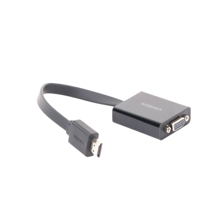 Adaptador HDMI a VGA / Resolución 1080P / Audio 3.5mm / Con Puerto Micro USB para Alimentación / Plug & Play / No Requiere Controlador / ABS / Flexible y Duradero
