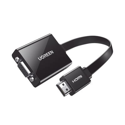 Adaptador HDMI a VGA / Resolución 1080P / Audio 3.5mm / Con Puerto Micro USB para Alimentación / Plug & Play / No Requiere Controlador / ABS / Flexible y Duradero