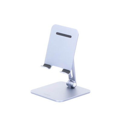 Soporte de Aluminio para IPad & Tablet | Plegable |Angulo Ajustable de 180° y 270° | Base Antideslizante | Protección de Silicona | Amplia Compatibilidad con dispositivos de 7.9'' a 12.9'' | Aluminio Solido | Color Gris