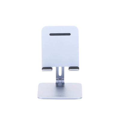 Soporte de Aluminio para IPad & Tablet | Plegable |Angulo Ajustable de 180° y 270° | Base Antideslizante | Protección de Silicona | Amplia Compatibilidad con dispositivos de 7.9'' a 12.9'' | Aluminio Solido | Color Gris
