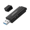 Lector de tarjetas SD portátil USB 3.0 de doble ranura / adaptador de tarjeta de memoria flash concentrador para TF SD Micro SD SDXC SDHC MMC RS-MMC Micro SDXC Micro SDHC UHS-I