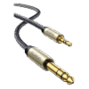 Cable Audio Estéreo 3.5mm (1/8") TRS a 6.35mm (1/4") TS / 5 Metros / Audio de Hi-Fi / Trenza de Nylon / Blindaje Múltiple / Caja de Aleación Zinc / Núcleo de Cobre Puro / Compatibilidad Universal