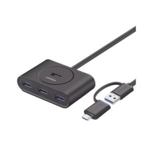 HUB USB-A y C 3.0 4 en 1 | Con Conector USB-C y USB-A | 4 Puertos USB-A 3.0 (5Gbps) | Cable de 25cm | Indicador Led | Ideal para Transferencia de Datos | Entrada Micro USB para alimentar equipos de mayor consumo. HUB USB-A y C 3.0 4 en 1 | Con Conector USB-C y USB-A | 4 Puertos USB-A 3.0 (5Gbps) | Cable de 25cm | Indicador Led | Ideal para Transferencia de Datos | Entrada Micro USB para alimentar equipos de mayor consumo.