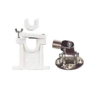 Kit de montaje de acero inoxidable ajustable con soporte para antenas de 1" ó 1 1/2" de Diámetro. Rosca Estándar 1" x 14 Hilos.