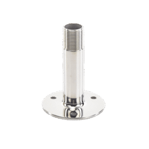 Montaje recto de acero inoxidable de 4 pulgadas de alto y 3 de base.