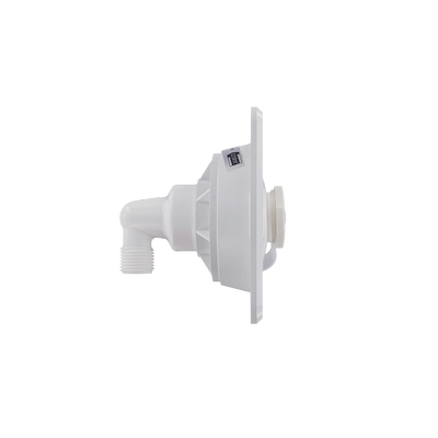 Regulador de presión de agua color blanco.