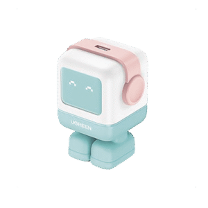 Cargador Mini GaNRobot 30W serie UNO | 1 USB-C de Carga Rápida | Tecnología GaN II | Multiprotocolo PD/QC/SCP/FCA | Carga Inteligente | Pantalla LED | Zapato Magnético Extraíble | Thermal Guard | Color Pink-Blue