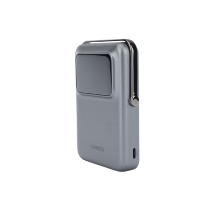 Power Bank Serie UNO Inalambrico | 10000mAh | 7.5W/20W | Con Emojis de Estado | Carga Rápida USB-C Bidireccional | Pantalla TFT Inteligente | Con Holder | Color Grey.