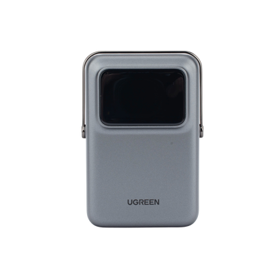 Power Bank Serie UNO Inalambrico | 10000mAh | 7.5W/20W | Con Emojis de Estado | Carga Rápida USB-C Bidireccional | Pantalla TFT Inteligente | Con Holder | Color Grey.