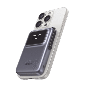 Power Bank Serie UNO Inalambrico | 10000mAh | 7.5W/20W | Con Emojis de Estado | Carga Rápida USB-C Bidireccional | Pantalla TFT Inteligente | Con Holder | Color Grey.