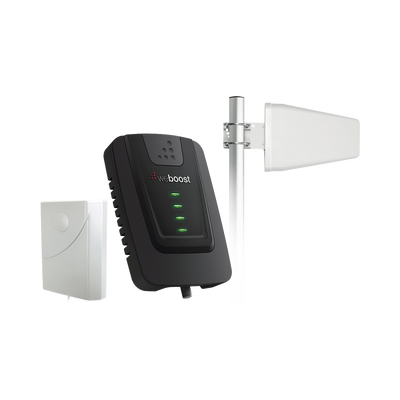 Kit de Amplificador de Señal Celular para Vehículo Recreacional u Oficina Móvil | 4G LTE 3G y 2G | 65 dB de Ganancia | Incluye Mástil Telescópico para Antena Exterior