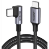 Cable USB-C a USB-C | 1 Metro | Conector con Ángulo Recto de 90° | Carga Rápida de hasta 60W | 480 Mbps | PD3.0 | QC4.0/3.0/2.0 | FPC | AFC | Protección Integrada| Caja de Aluminio | Nylon Trenzado | Color Negro.