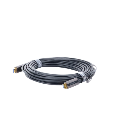 Cable HDMI de 15 Metros por Fibra Óptica 4K@60Hz | Fibra de 4 núcleos + Cobre estañado de 7 núcleos | Compatible con HDMI 2.0 | Alta velocidad 18 Gbps | 3D | HDR | Carcasa de Zinc | Premium | 2 Años de Garantía.