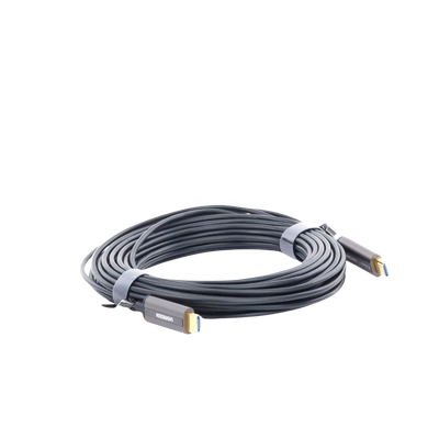Cable HDMI de 15 Metros por Fibra Óptica 4K@60Hz | Fibra de 4 núcleos + Cobre estañado de 7 núcleos | Compatible con HDMI 2.0 | Alta velocidad 18 Gbps | 3D | HDR | Carcasa de Zinc | Premium | 2 Años de Garantía.