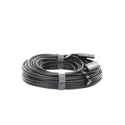 Cable HDMI de 30 Metros por Fibra Óptica 4K@60Hz | Fibra de 4 núcleos + Cobre estañado de 7 núcleos | Compatible con HDMI 2.0 | Alta velocidad 18 Gbps | 3D | HDR | Carcasa de Zinc | Premium | 2 Años de Garantía.