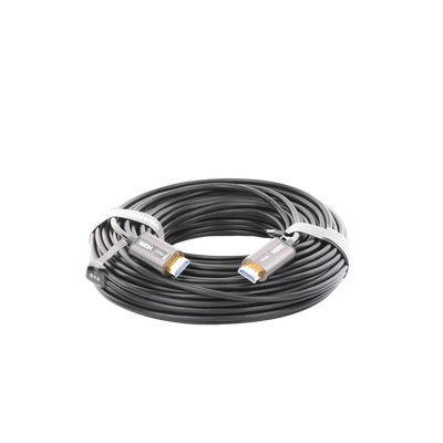 Cable HDMI de 30 Metros por Fibra Óptica 4K@60Hz | Fibra de 4 núcleos + Cobre estañado de 7 núcleos | Compatible con HDMI 2.0 | Alta velocidad 18 Gbps | 3D | HDR | Carcasa de Zinc | Premium | 2 Años de Garantía.