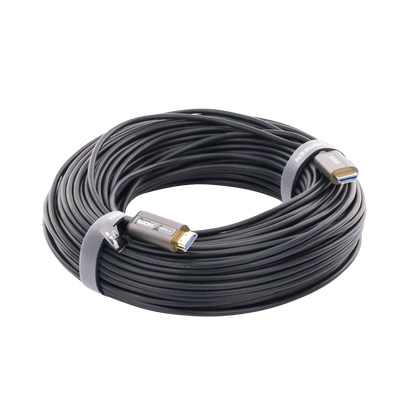 Cable HDMI de 50 Metros por Fibra Óptica 4K@60Hz | Fibra de 4 núcleos + Cobre estañado de 7 núcleos | Compatible con HDMI 2.0 | Alta velocidad 18 Gbps | 3D | HDR | Carcasa de Zinc | Premium | 2 Años de Garantía.