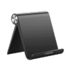 Soporte de Escritorio para Tablet / Ajustable de 0° a 100° / Goma Antiarañazos / Antideslizante / Amplia Compatibilidad con dispositivos de 4'' a 13'' / Plegable / ABS / Color Negro