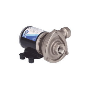 Bomba centrifuga Cyclone de baja presión a 12 Vcd, caudal de hasta 29 GPM, presión máxima de 8.7 psi, en acero inoxidable. Bomba centrifuga Cyclone de baja presión a 12 Vcd, caudal de hasta 29 GPM, presión máxima de 8.7 psi, en acero inoxidable.