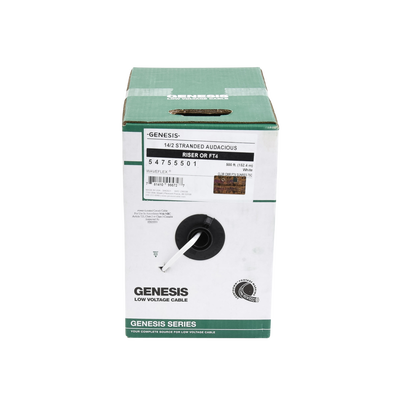 Bobina de 152 Metros / Cable AUDACIOUS / Premium 2 x 14 AWG / Riser / Libre de Oxigeno / Aplicaciones de Audio Profesional