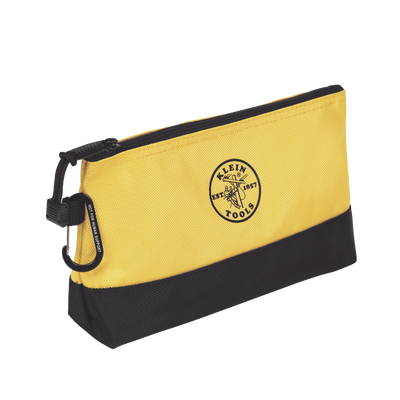 KIT 5 Bolsos Ultra Resistentes para Herramientas con Base y cierre Zipper, Colores: gris claro, amarillo, naranja, azul, gris oscuro. Todos con Mosquetones de Aluminio.