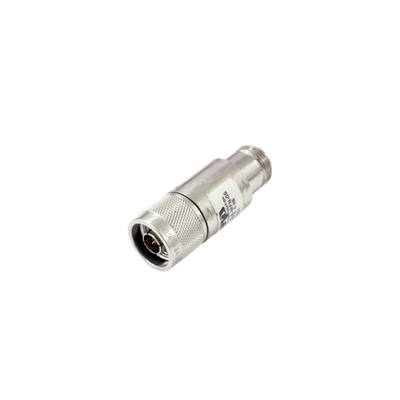 Atenuador en Línea de 6 dB, 5 Watt Máximo, CD-4 GHz, Conectores N Macho-Hembra.