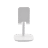 Soporte para Telefono Celular & Tablet / Ajustable de 5° a 45° / Base Antideslizante / Proteccion de Silicona / ABS / Amplia Compatibilidad con dispositivos de 4'' a 7.9'' / Color Blanco