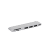 HUB USB-C (Thunderbolt 3) 6 en 2 | 3 Puertos USB3.0 | 1 USB-C (PD 100W) | Transferencia de Video y Datos | Memoria SD+ Micro SD (TF) Uso Simultáneo | Multifuncional para MacBook Pro/Air | Carcasa de Aluminio.
