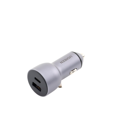 Cargador de Auto 52.5W | Puerto USB-A y USB-C | Carga Rápida | Compatible con Vehículos de 12 y 24 VCD | PD3.0 + QC3.0 | Chip Inteligente | Diseño Compacto Mayor Eficiencia Energética | Caja de Aluminio.