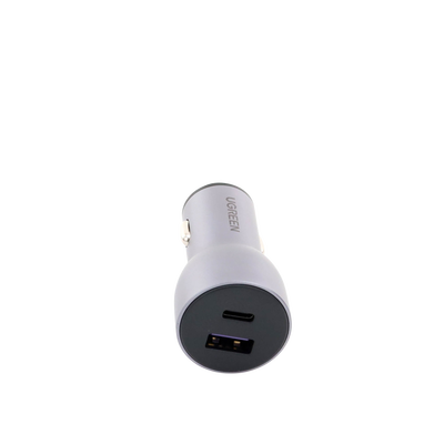 Cargador de Auto 52.5W | Puerto USB-A y USB-C | Carga Rápida | Compatible con Vehículos de 12 y 24 VCD | PD3.0 + QC3.0 | Chip Inteligente | Diseño Compacto Mayor Eficiencia Energética | Caja de Aluminio.