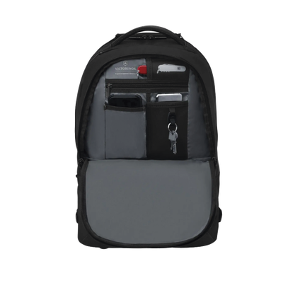 Mochila VX Sport EVO con Ruedas, Mango Telescópico y Correas al Hombro. Fabricada en Poliéster Negro repelente al Agua. Backpack on Wheels.