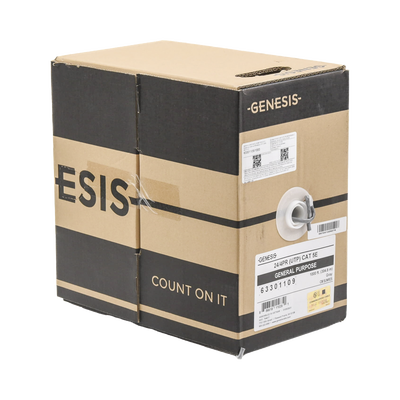 Bobina de Cable de 305 Metros UTP Cat5e / Color Gris / UL, CM, Probado a 350 Mhz / Para Aplicaciones de CCTV, Redes de Datos, IP megapixel, Control RS485