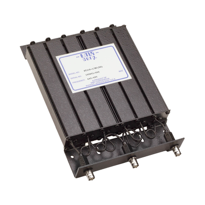 Duplexer Compacto de Rechazo de Banda, 440-490 MHz, 4.6 a 6 MHz Sep. Tx-Rx, 50 Watt, BNC Hembra.