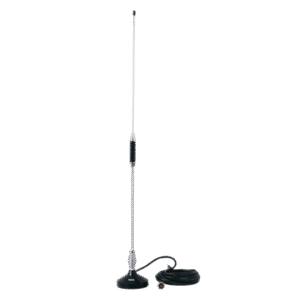 Antena Móvil para Rango de Frecuencia de Banda Civil (CB) 26.960 - 27.400 MHz.