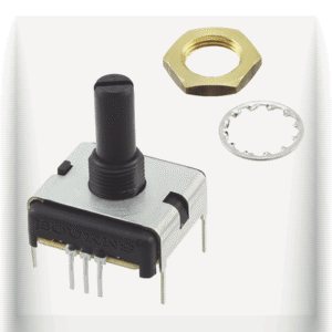 Potenciómetro Cuadrado 22 mm, 5k Ohm, 3/4 Watt, 1 Vuelta / Montaje en Panel del Monitor de Servicio COM-3 (PCW1J-B24-KAB502L).